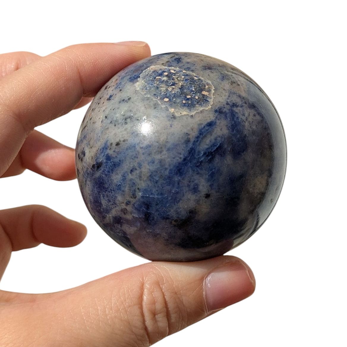 sphere en pierre naturelle sodalite
