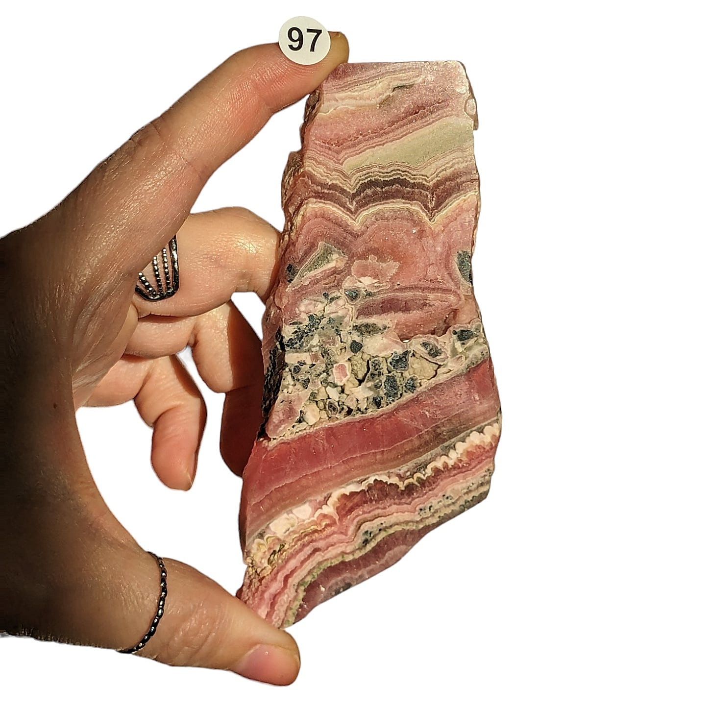 tranche pierre rhodochrosite