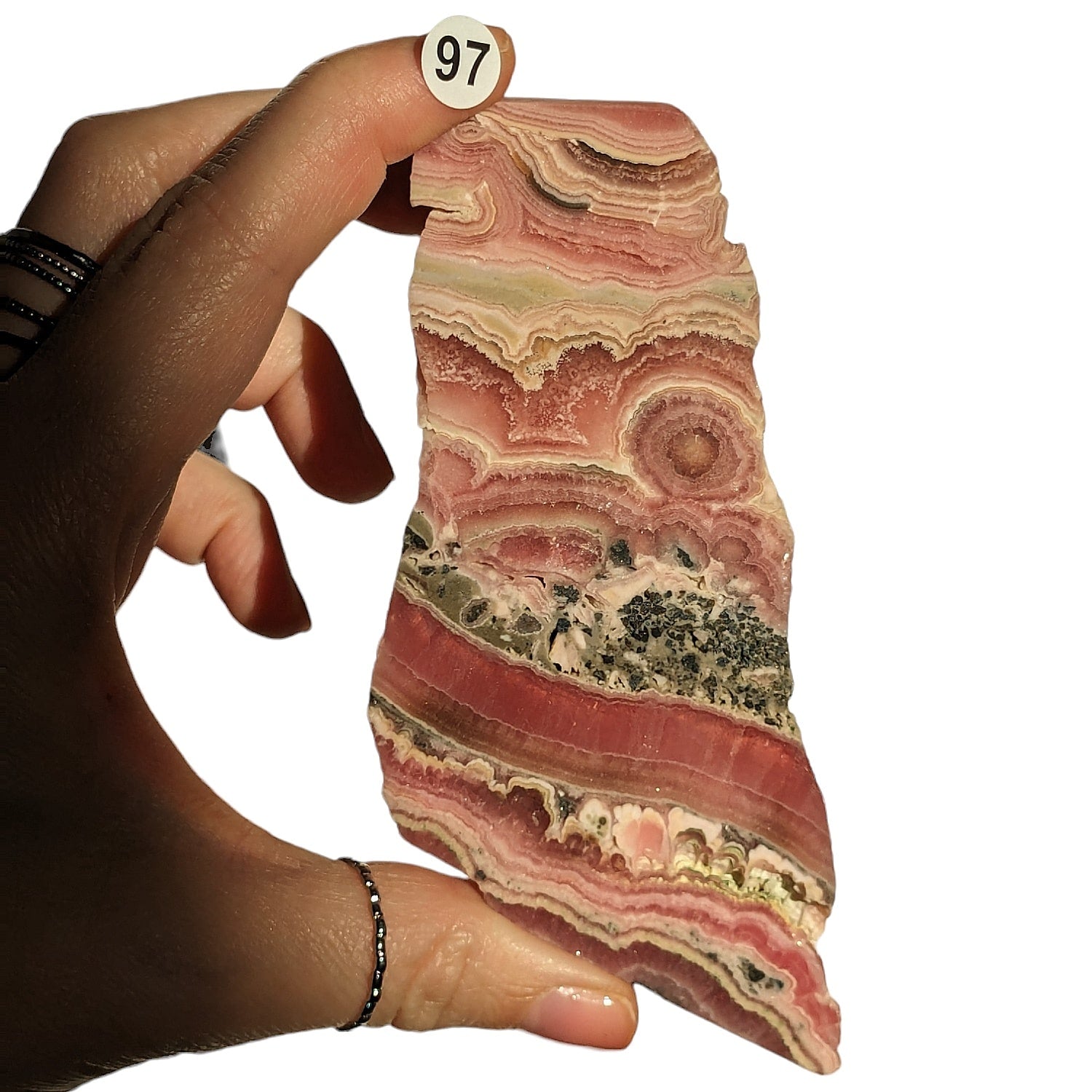 plaque en pierre rhodochrosite