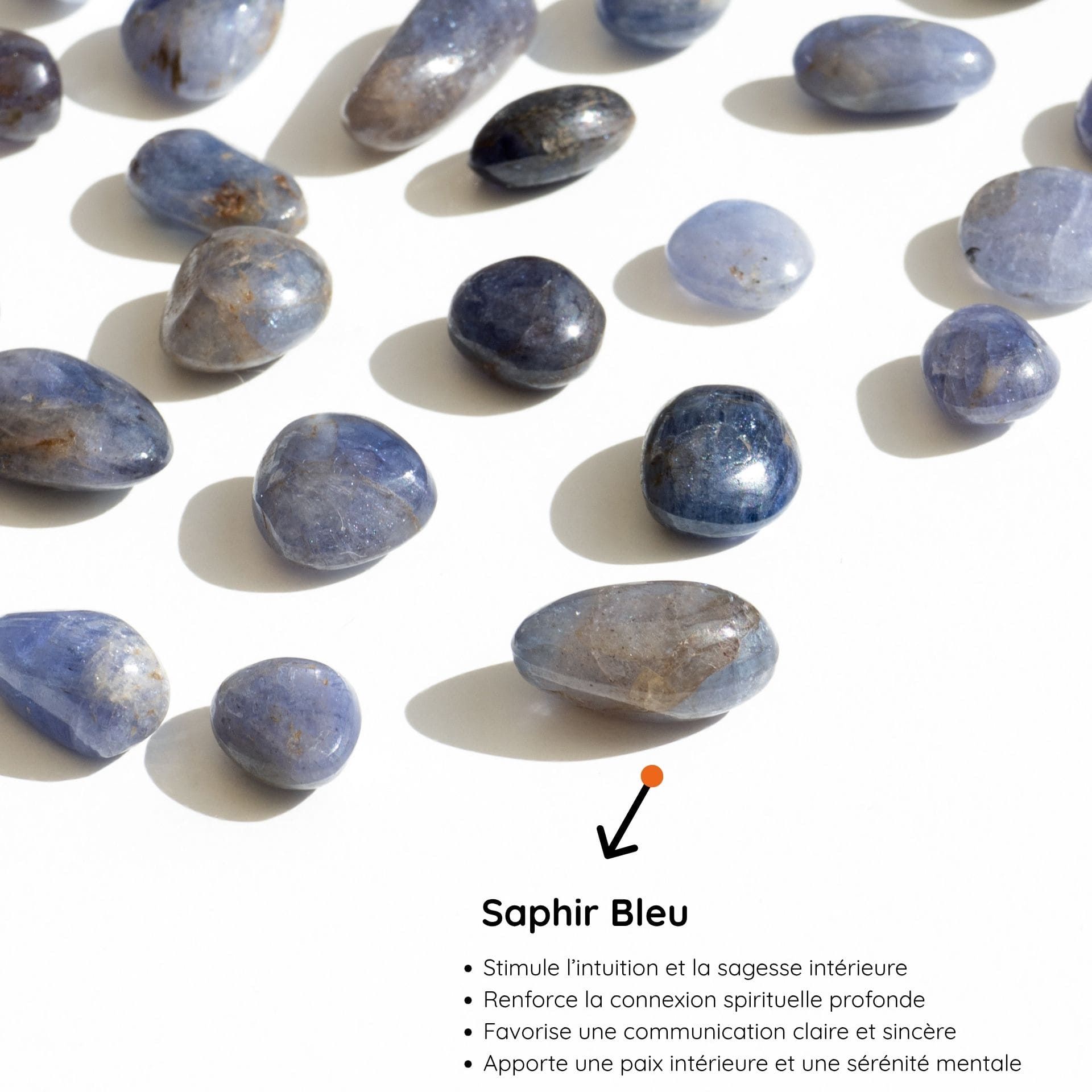 saphir bleu roulée vertus