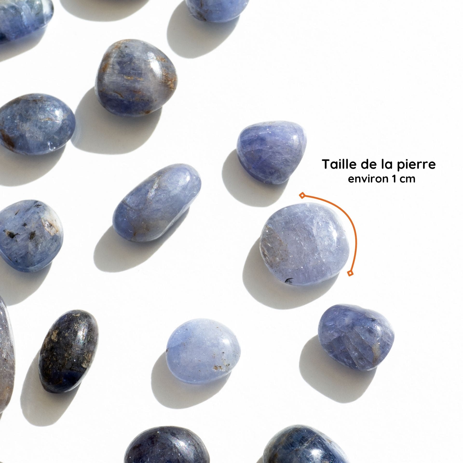 saphir bleu roulée taille