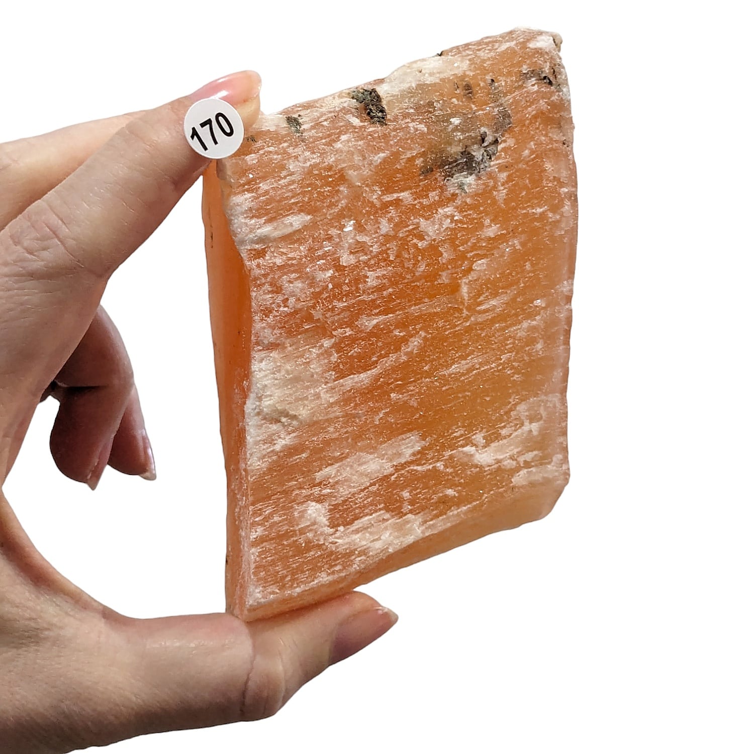 Sélénite Orange Brute – Douceur et Énergie Apaisante