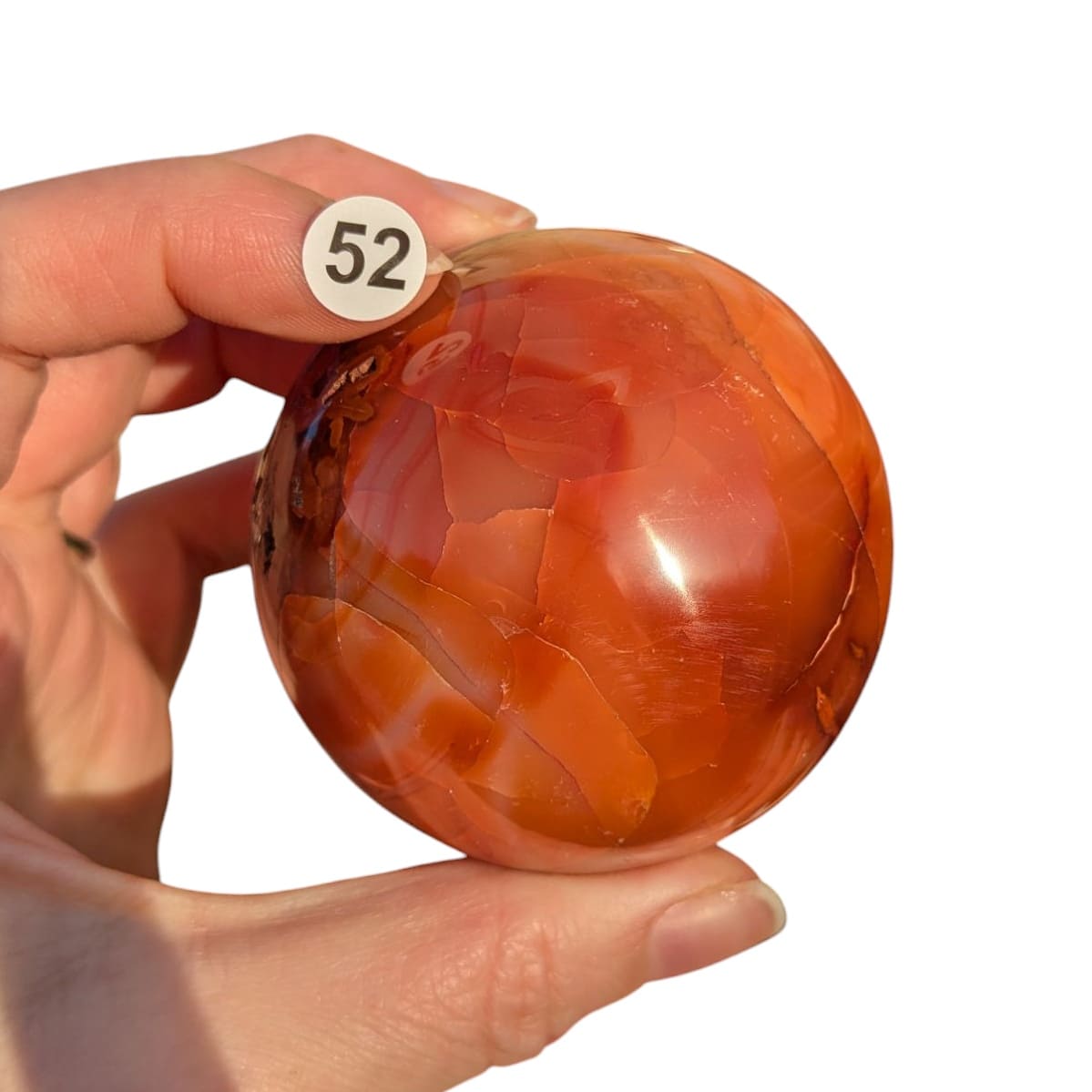 sphere en pierre cornaline