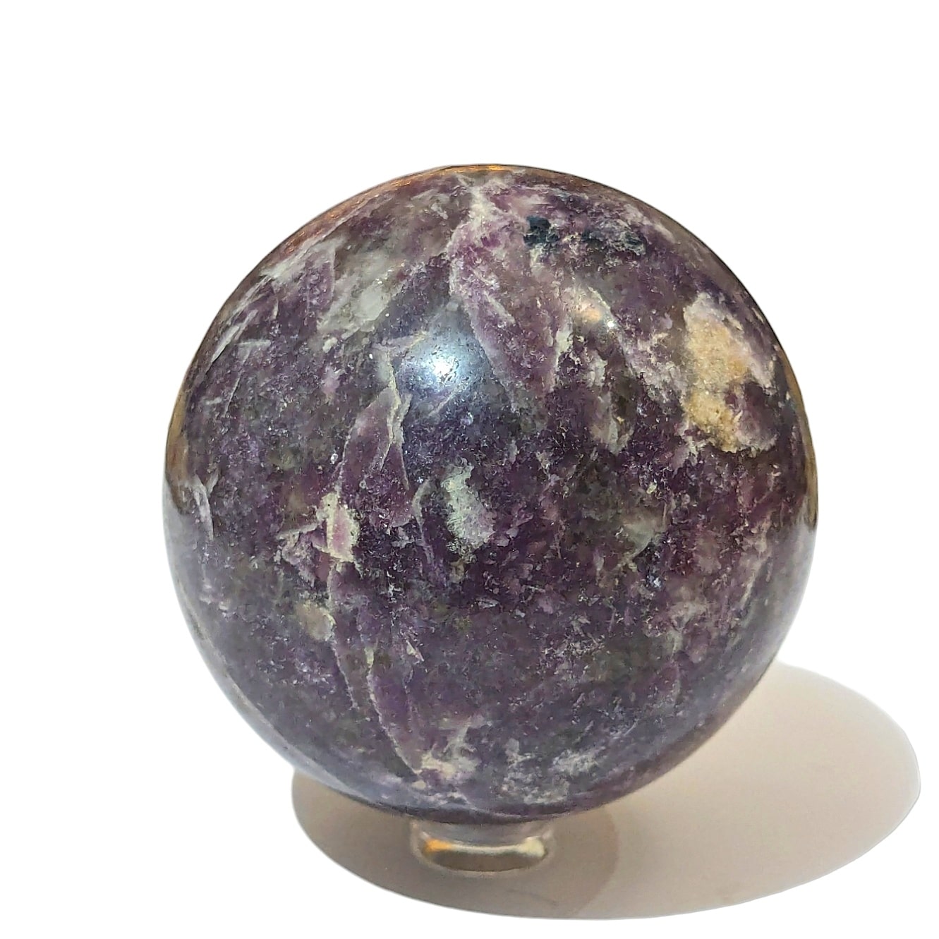 Sphère Tourmaline rose sur Lépidolite