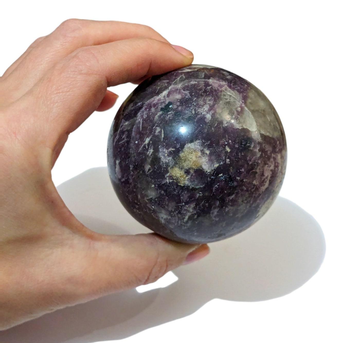 Sphère Tourmaline rose sur Lépidolite