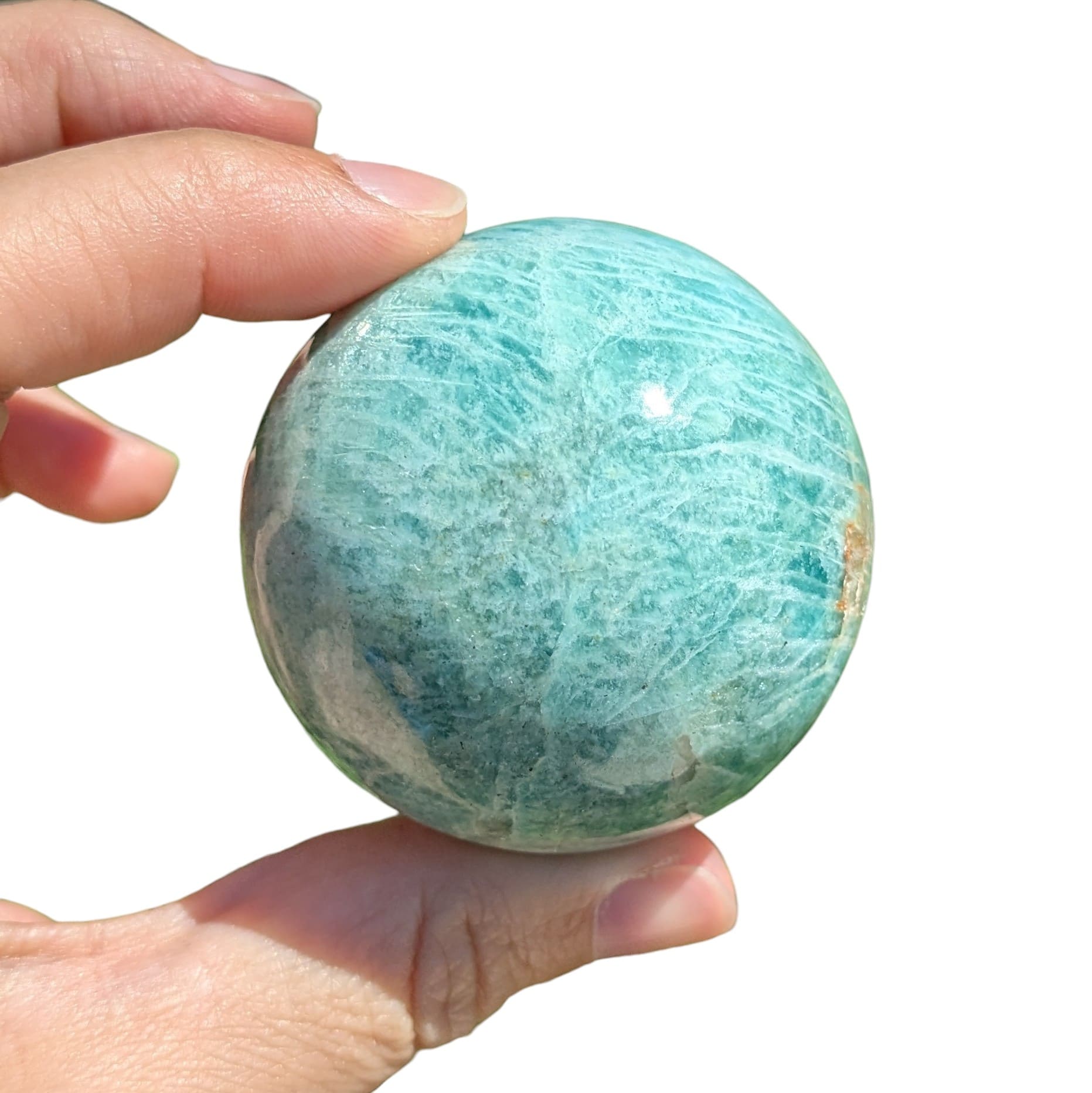 jolie sphère amazonite bleue