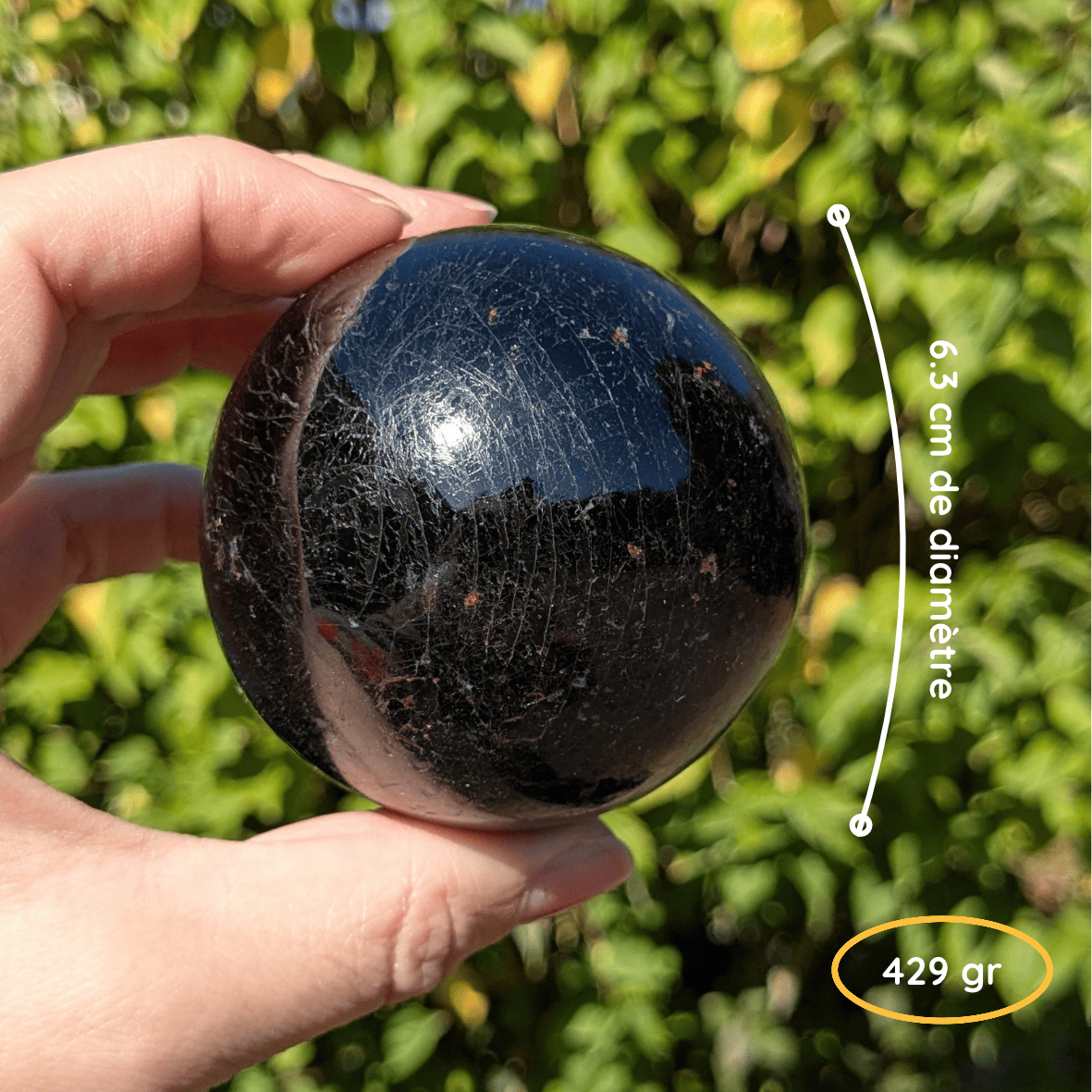 Sphère tourmaline noire