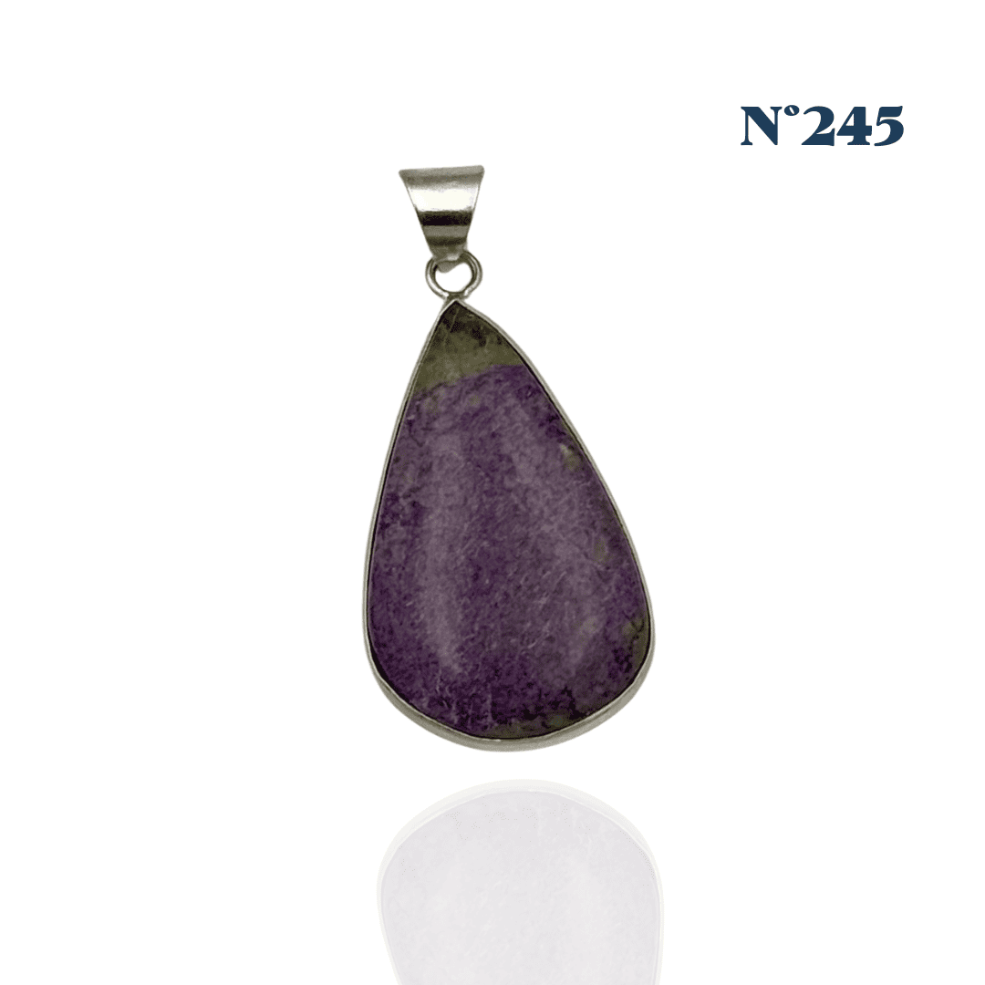 Pendentif en Stichtite sur Serpentine – Guérison et Éveil Spirituel