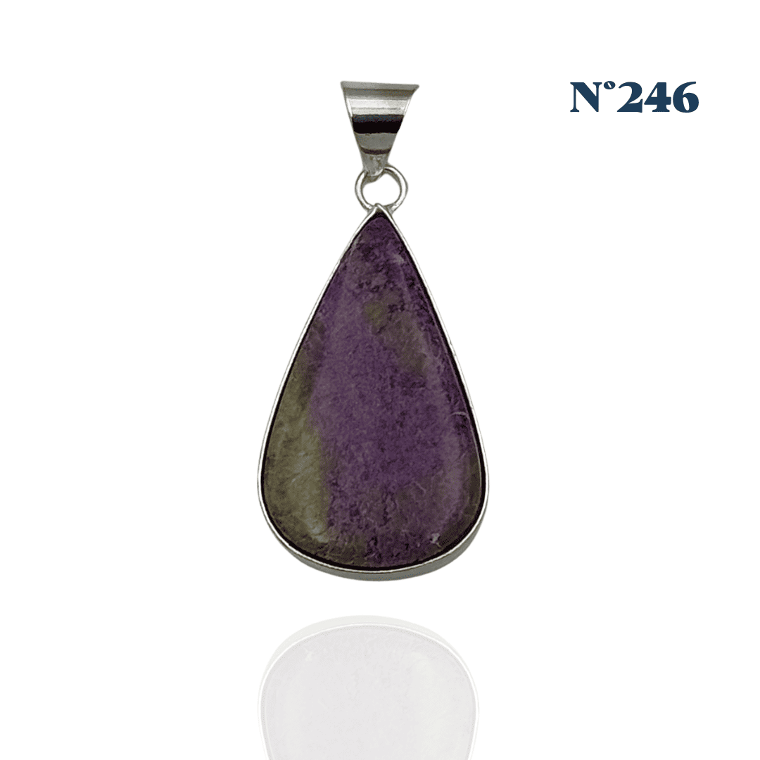 Pendentif en Stichtite sur Serpentine – Guérison et Éveil Spirituel