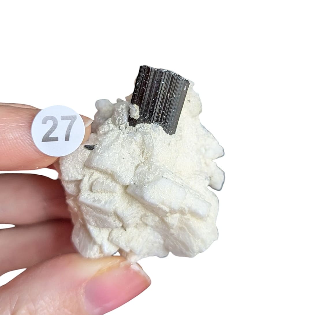 tourmaline sur albite naturelle