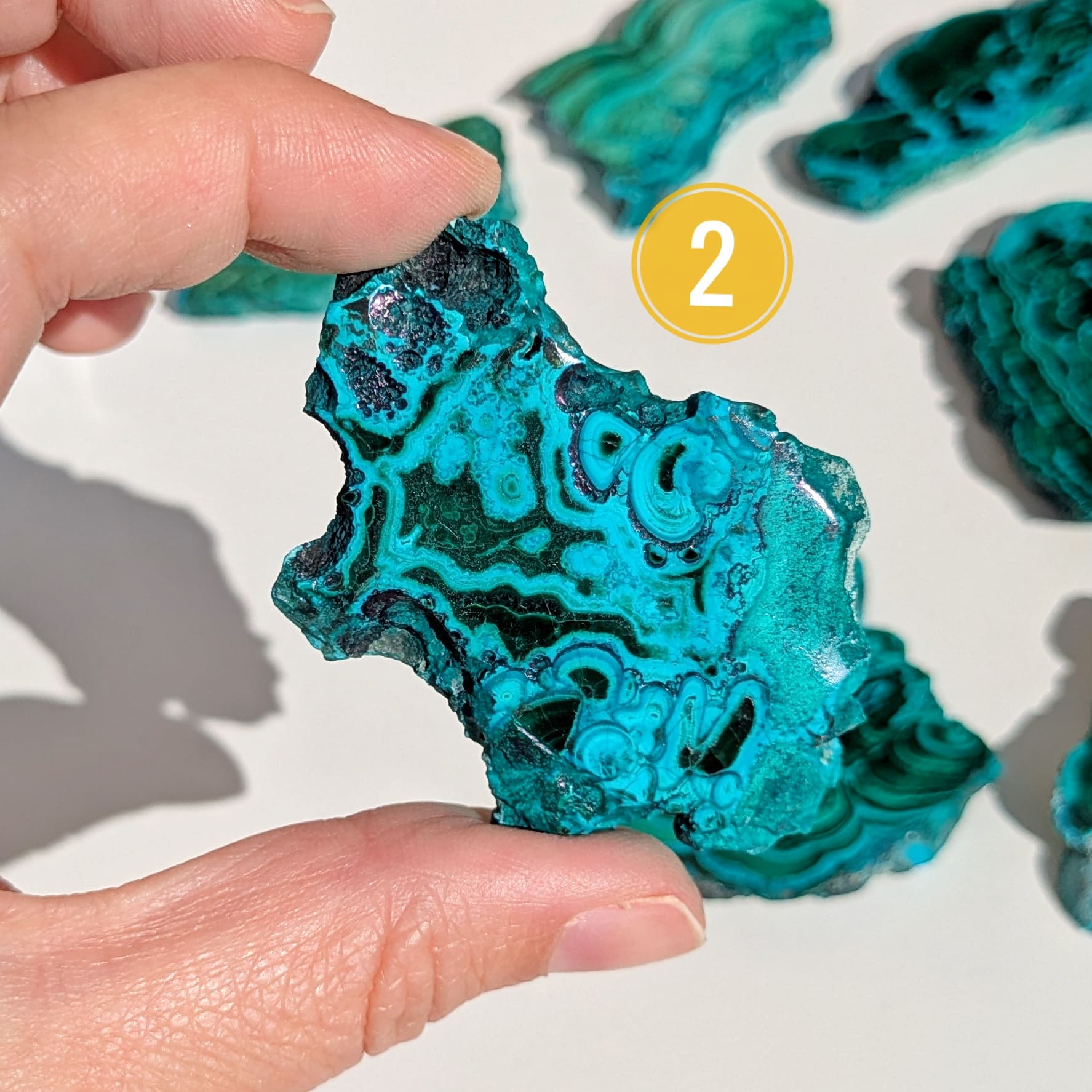 pierre naturelle en chrysocolle et en malachite