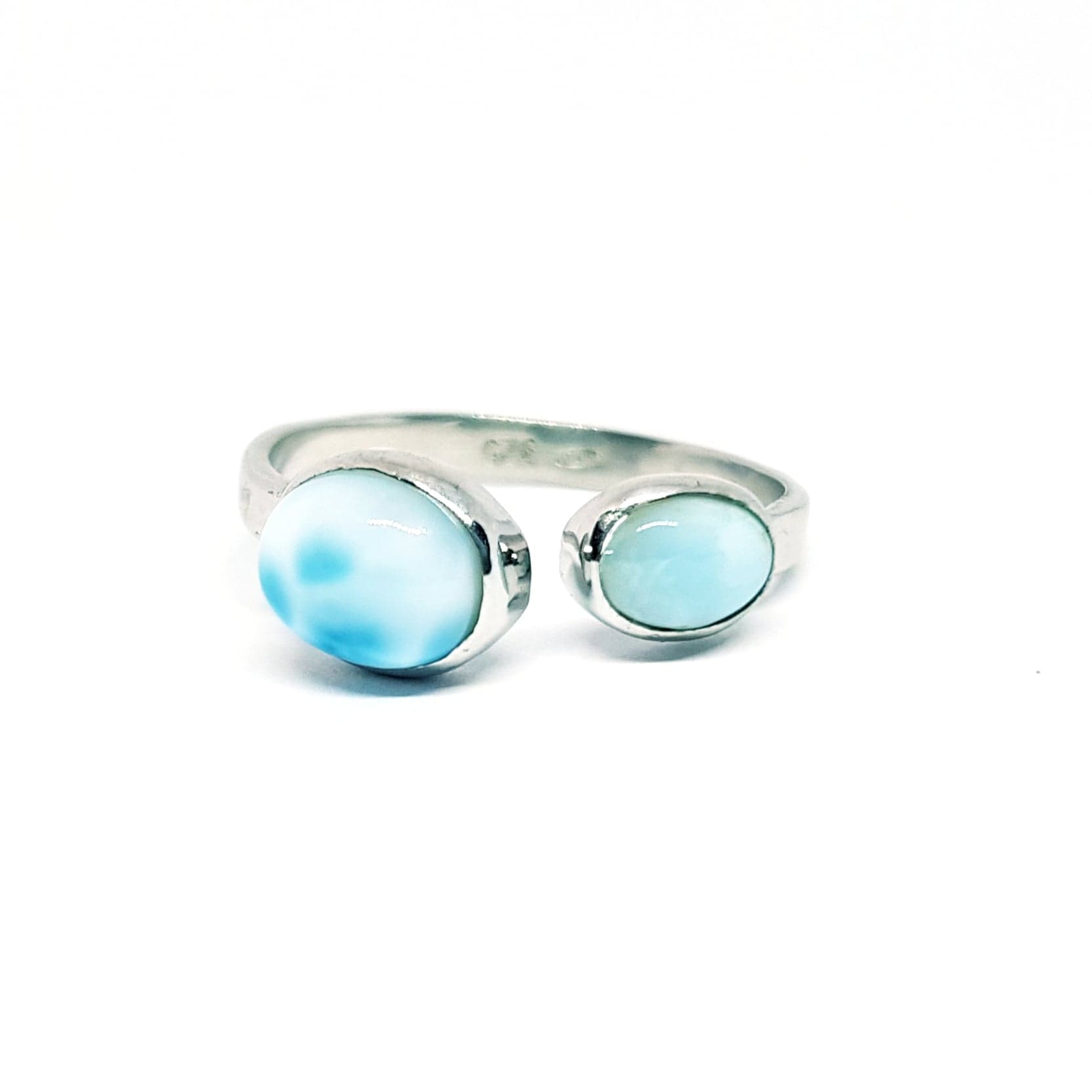 Bague Argent Larimar pierre naturelle pour femme