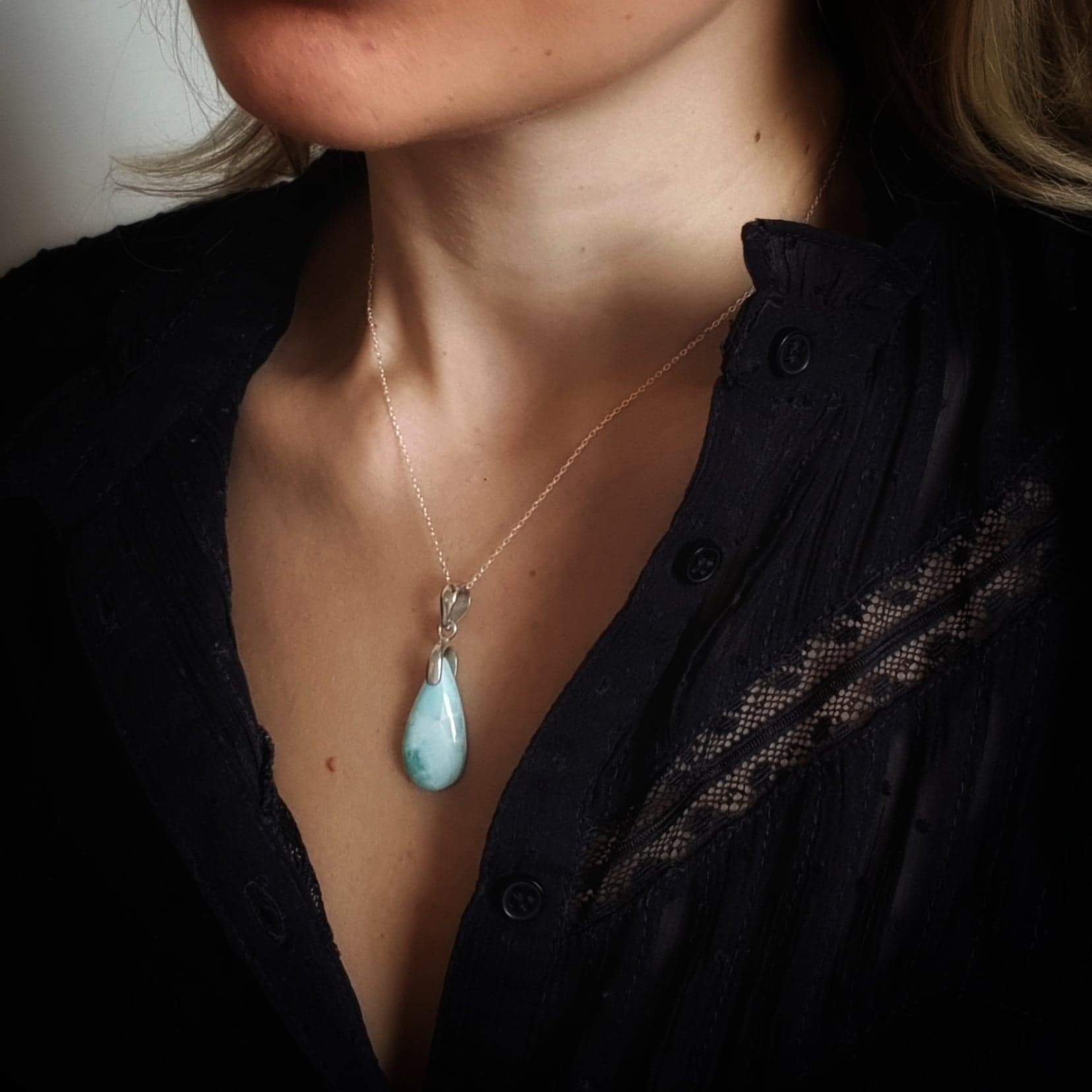 collier larimar en argent