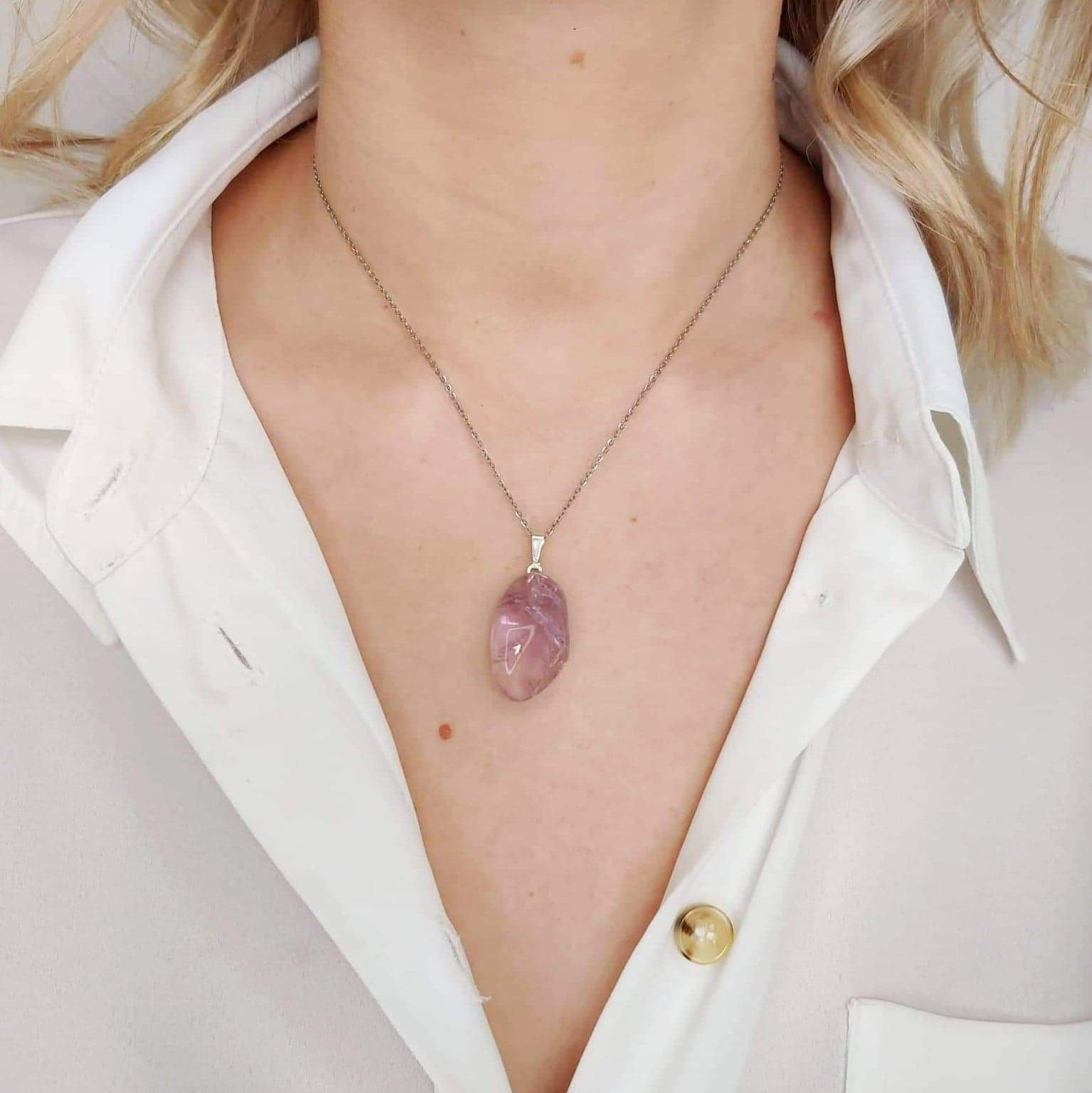 collier femme pierre amethyste