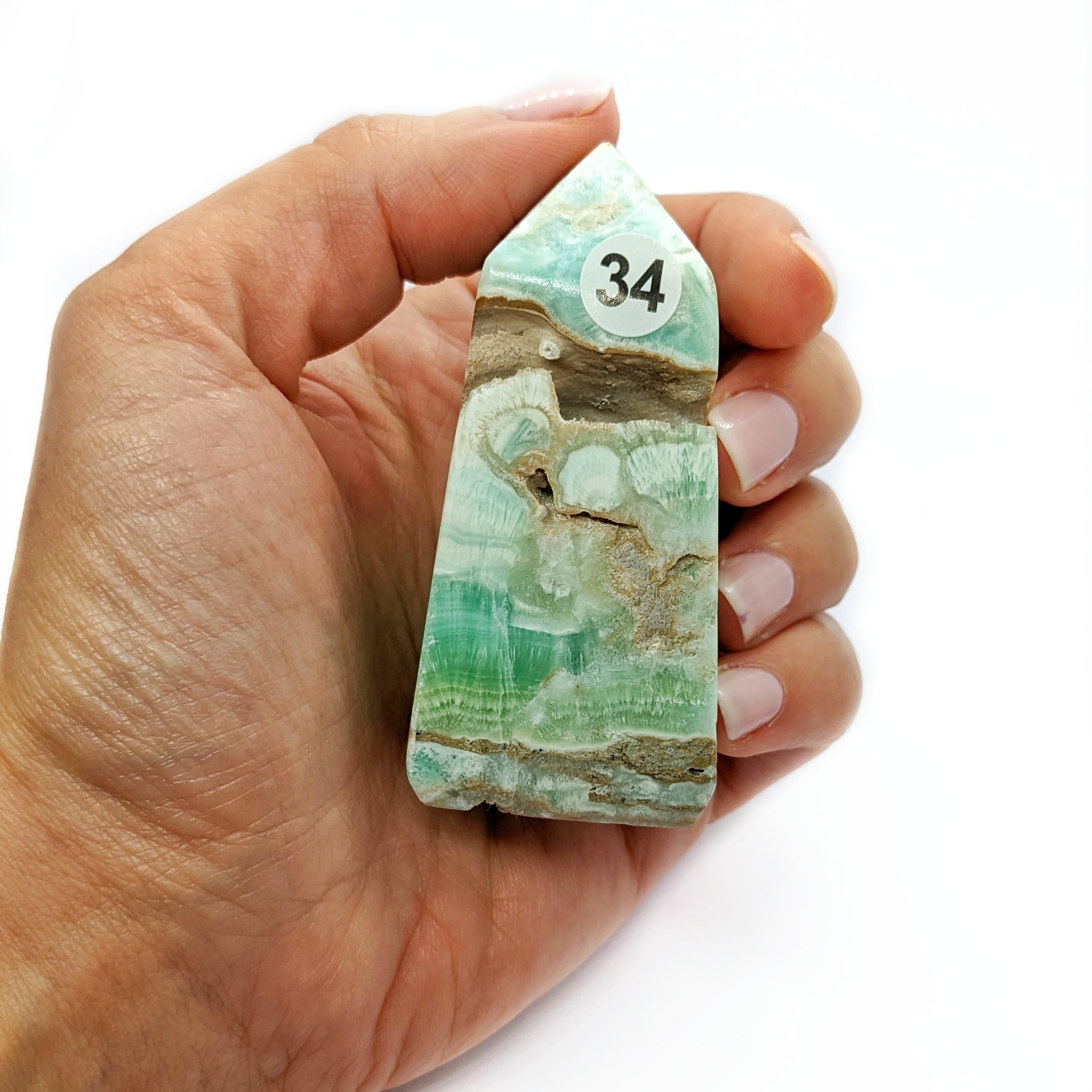 Pointe aragonite bleue