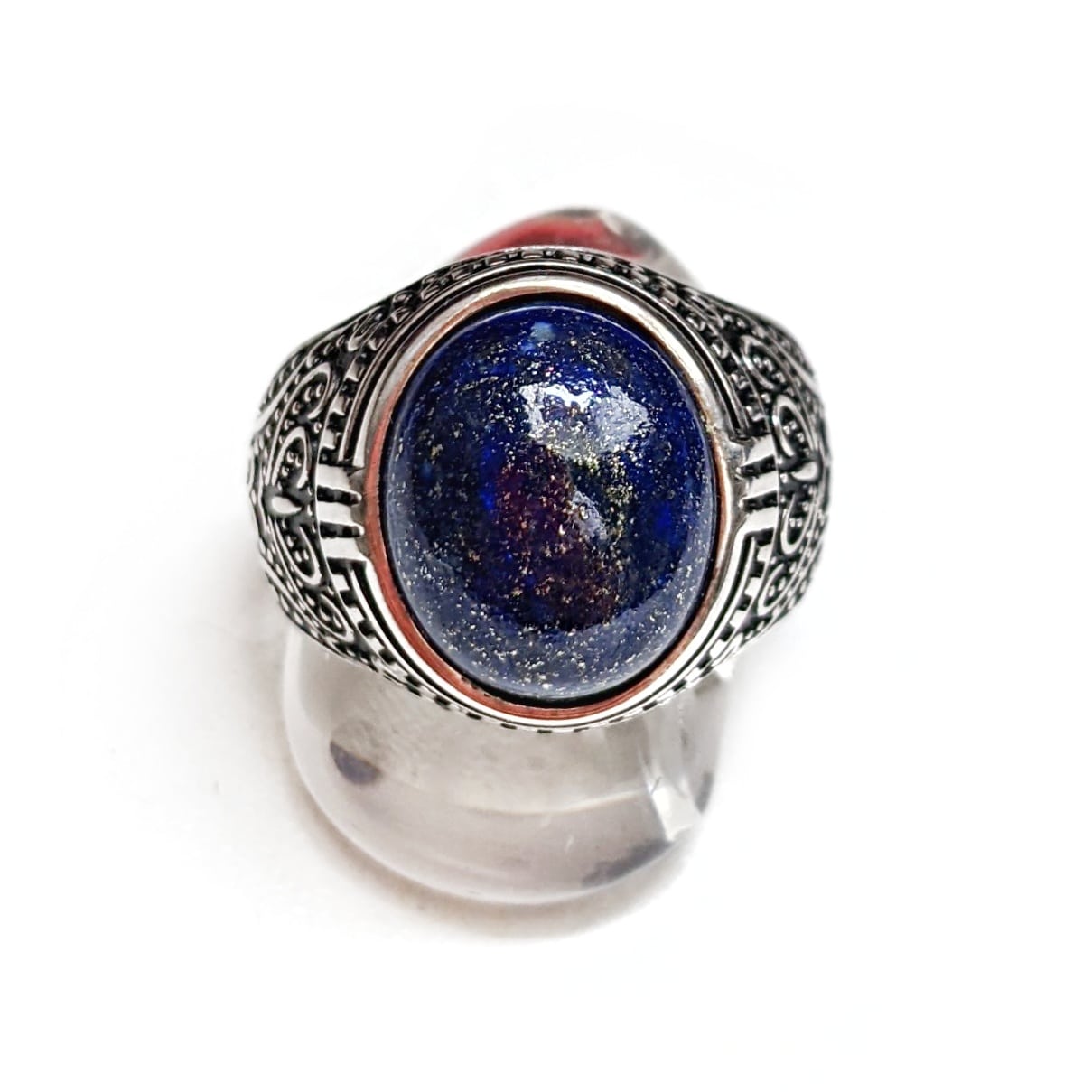 bague homme en argent et pierre lapis lazuli