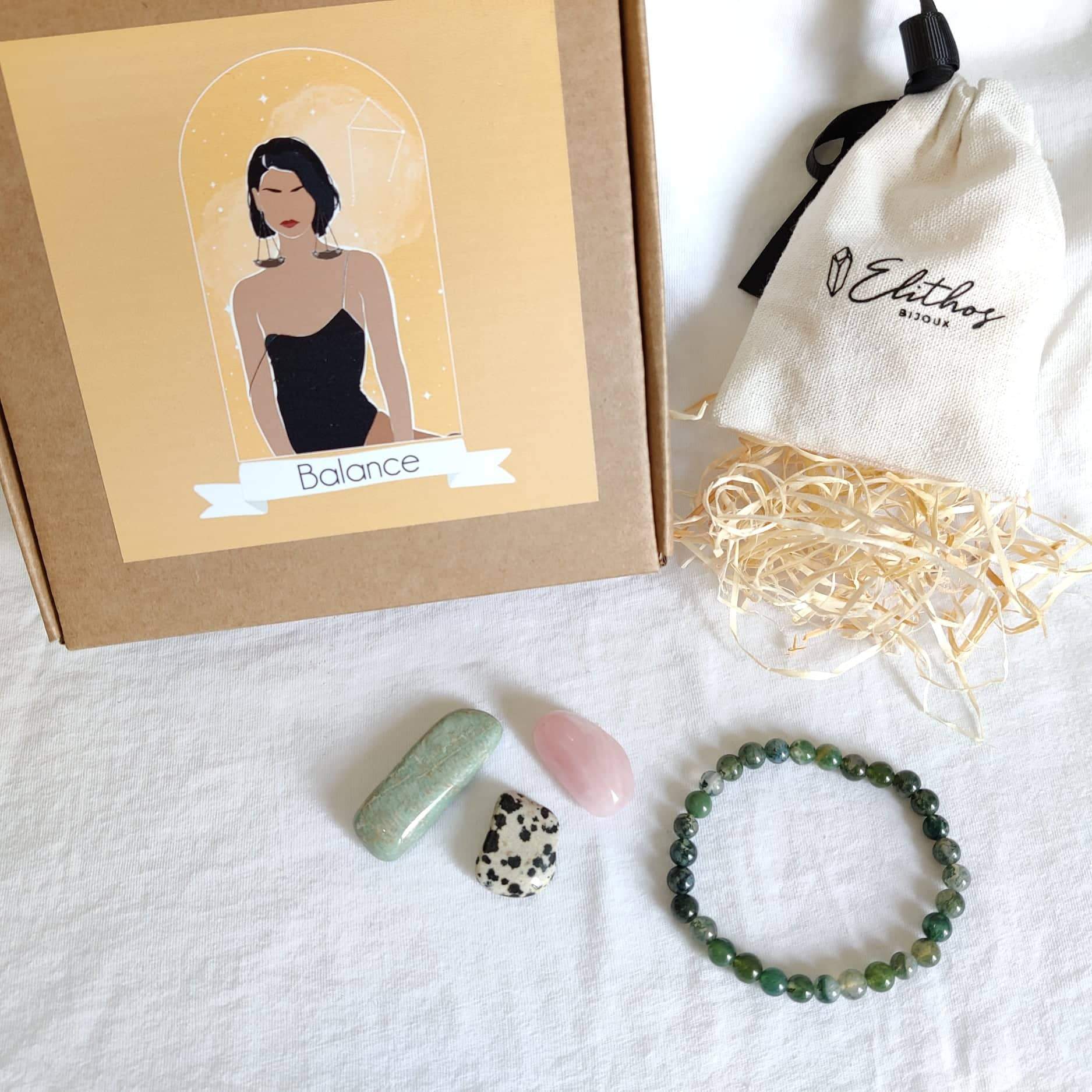 Kit astrologie - lithothérapie pierre pour le signe du Balance + bracelet