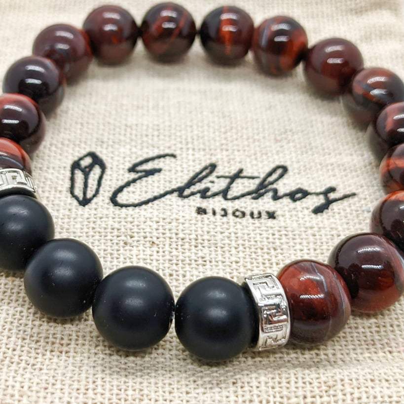 Bracelet homme perle oeil de taureau