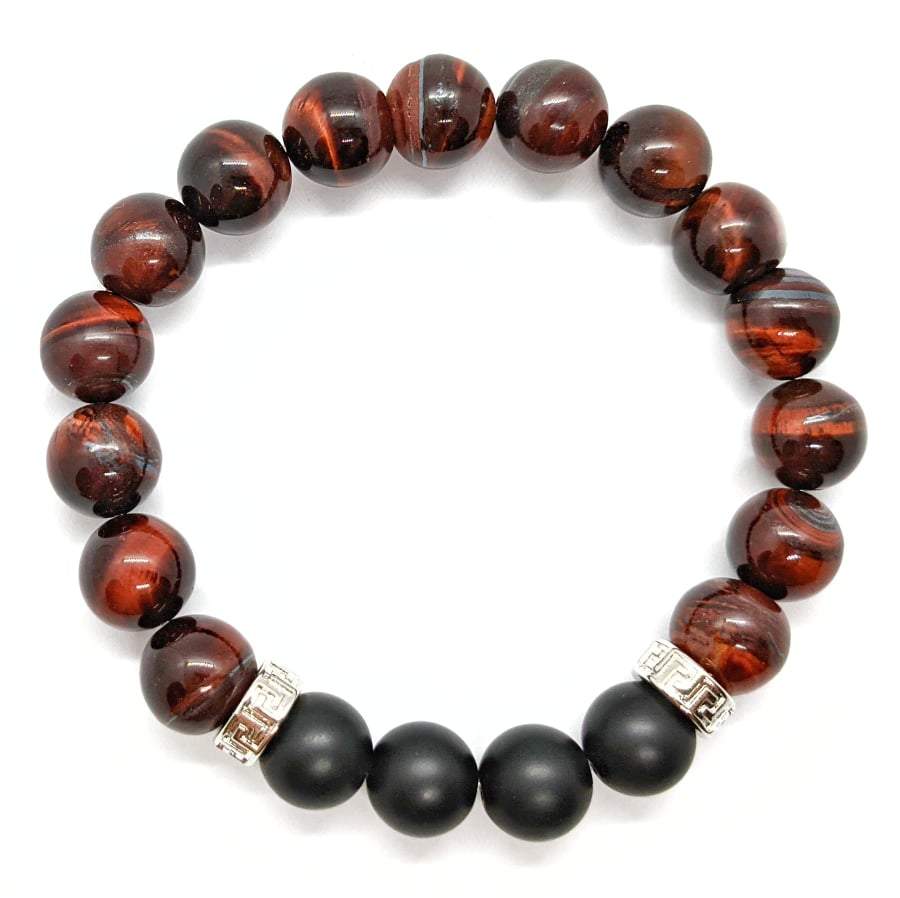 Bracelet homme pierre oeil de taureau