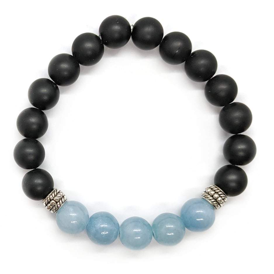 Bracelet homme pierre aigue marine