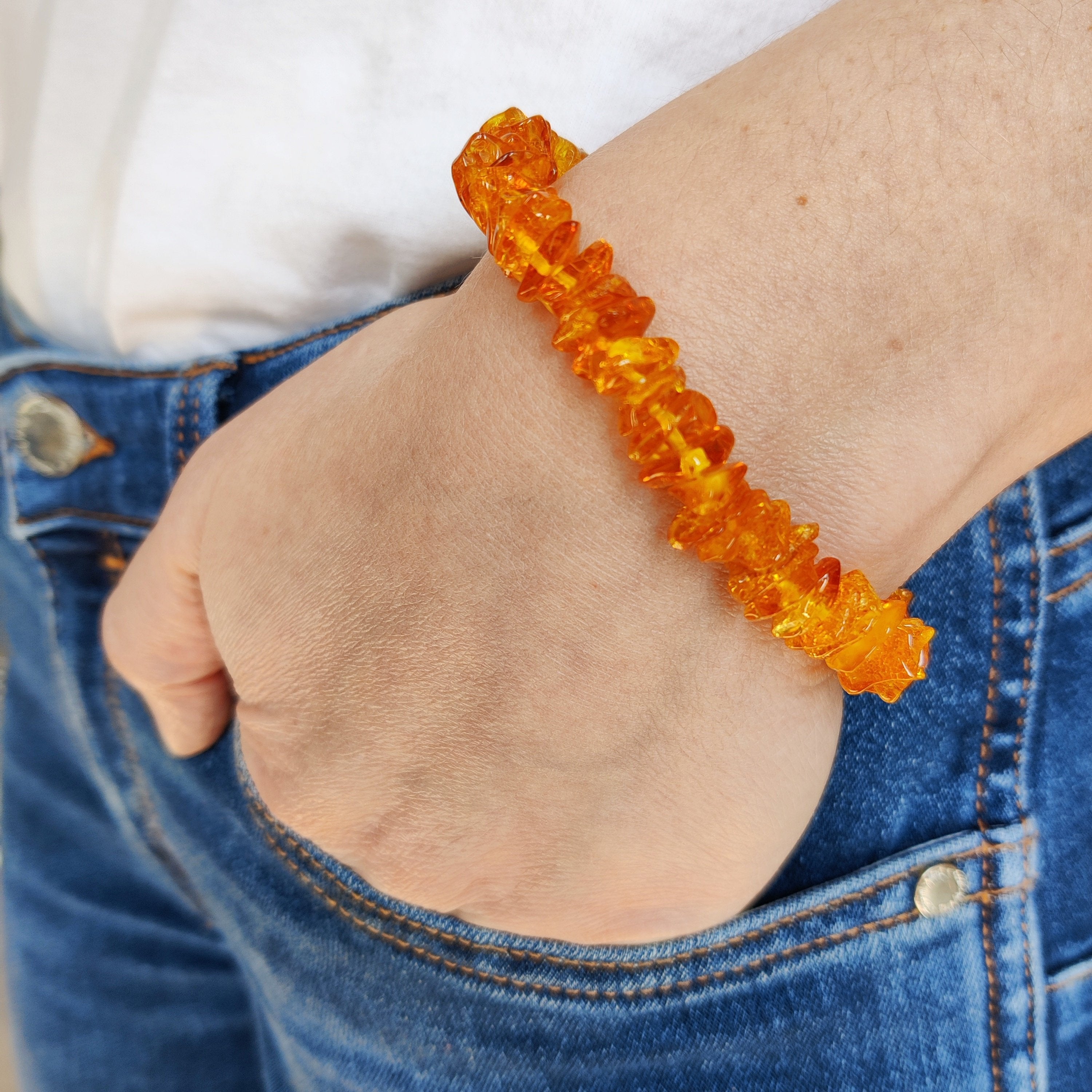 Bracelet ambre jaune lithothérapie