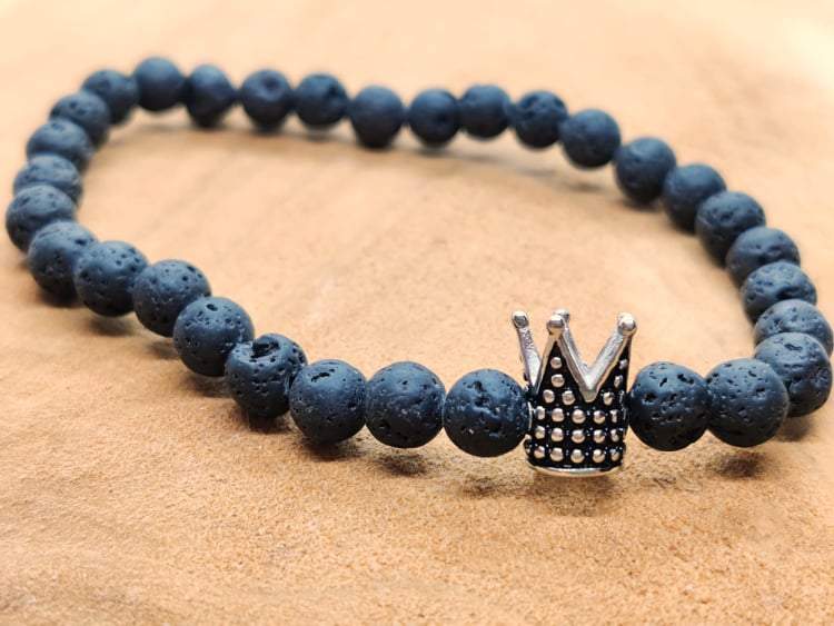 bracelet homme pierre de lave volcanique