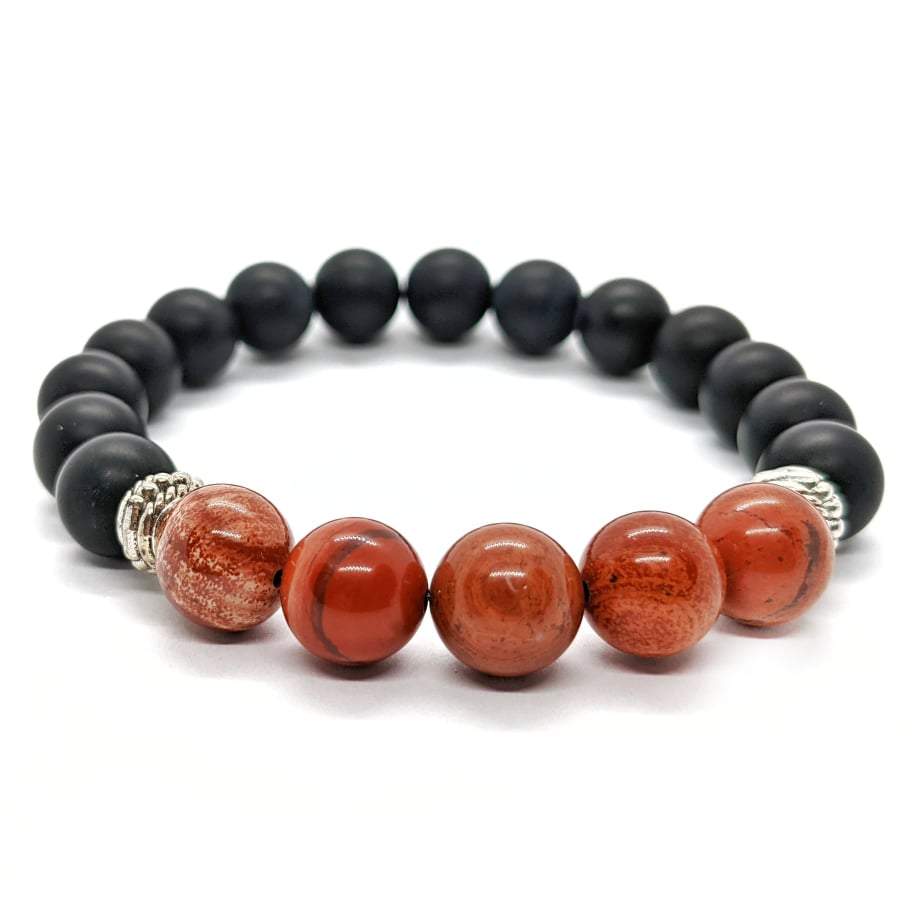 Bracelet Jaspe rouge Homme