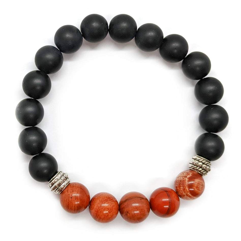 Bracelet homme jaspe rouge