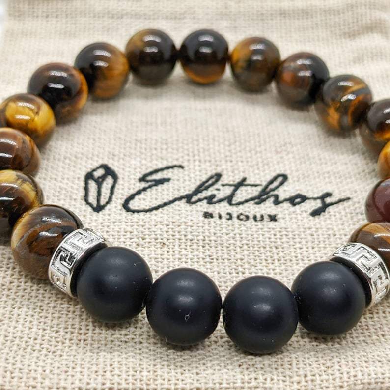 Bracelet homme perle oeil de tigre