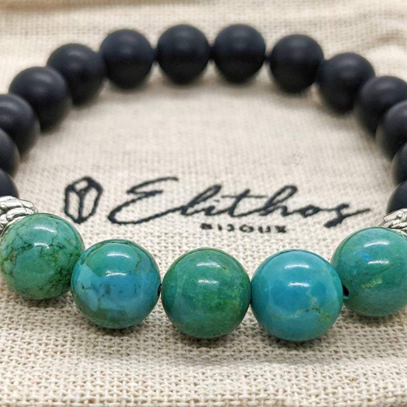 Bracelet homme perles turquoise