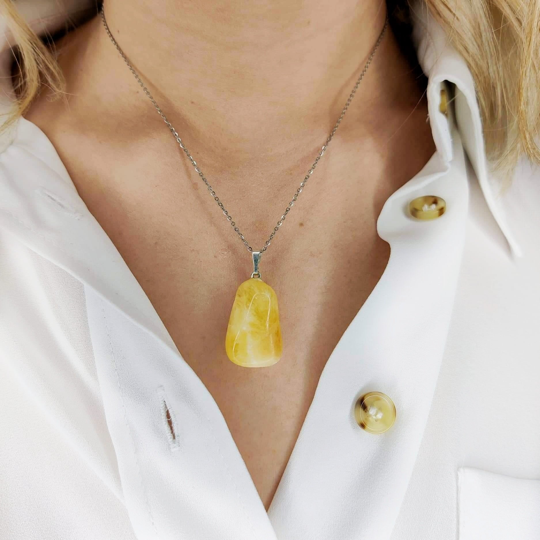collier femme pierre calcite
