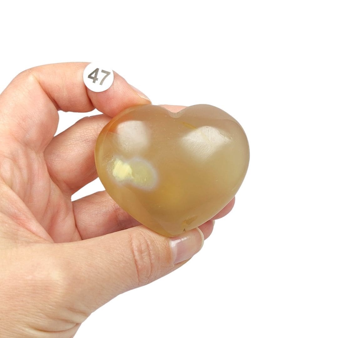 Cœur Agate Fleur de Cerisier – Douceur et Harmonie