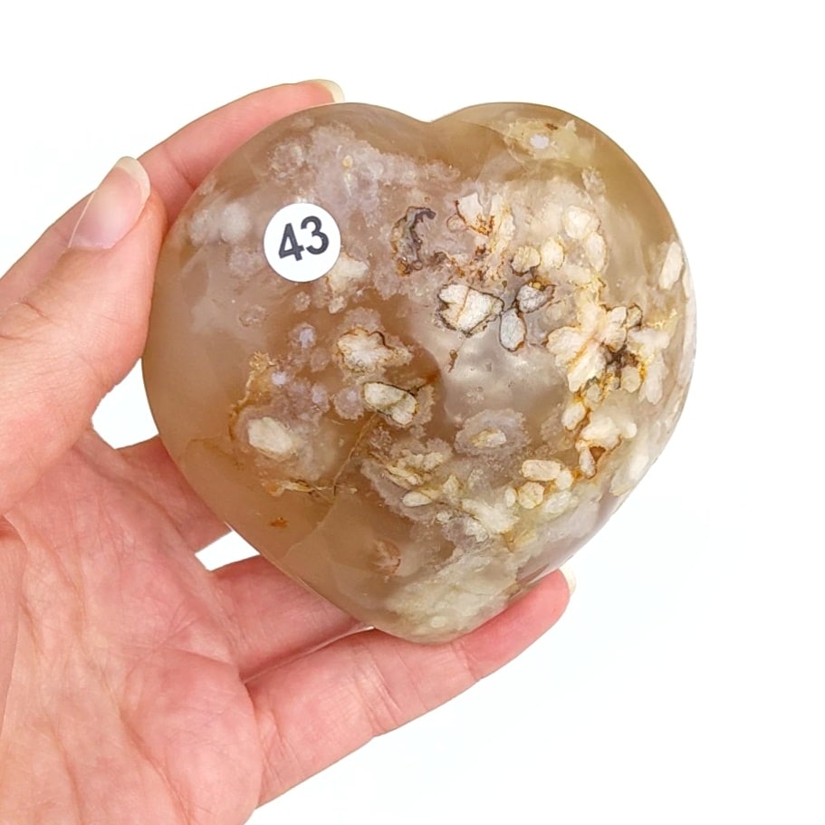 Cœur Agate Fleur de Cerisier – Douceur et Harmonie