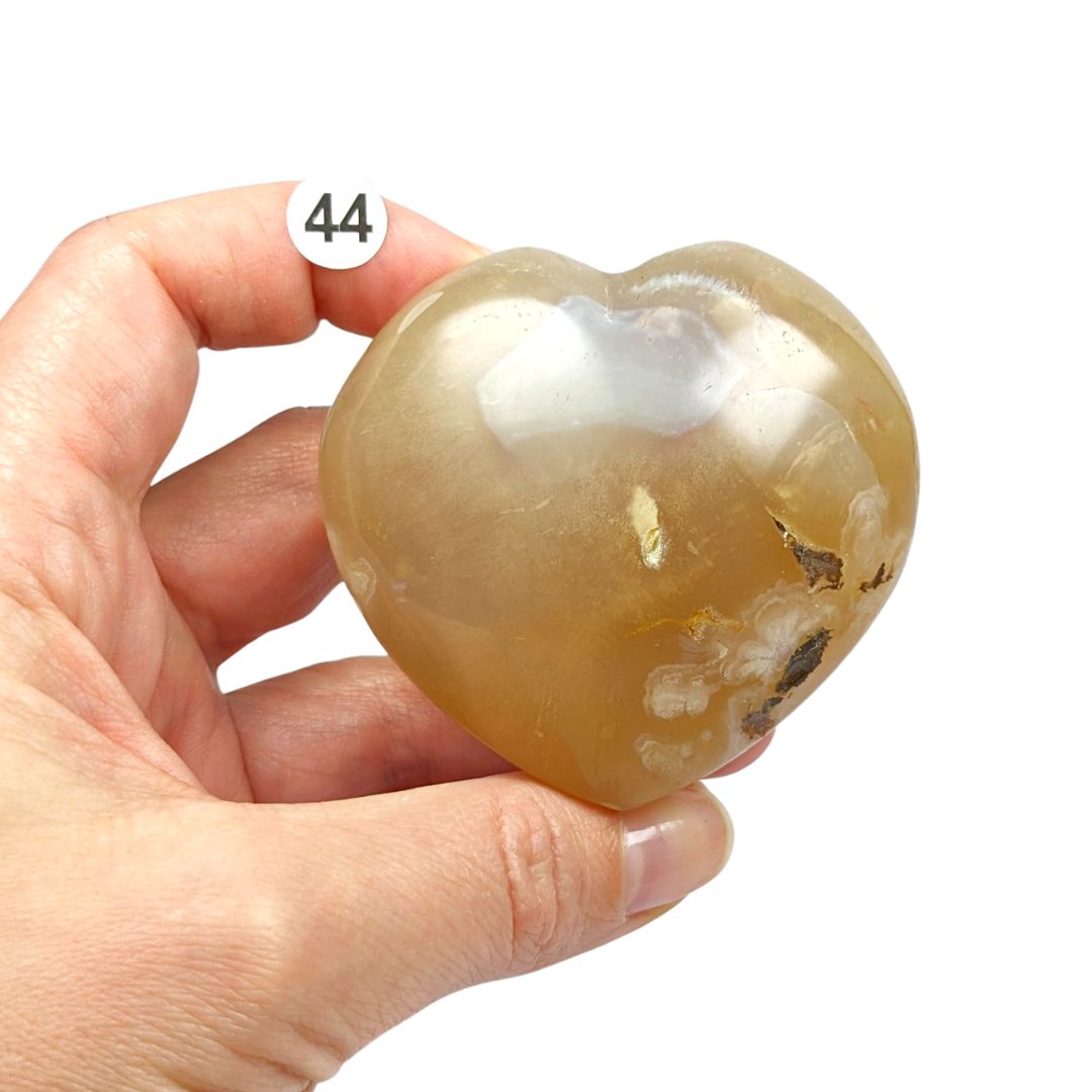 Cœur Agate Fleur de Cerisier – Douceur et Harmonie