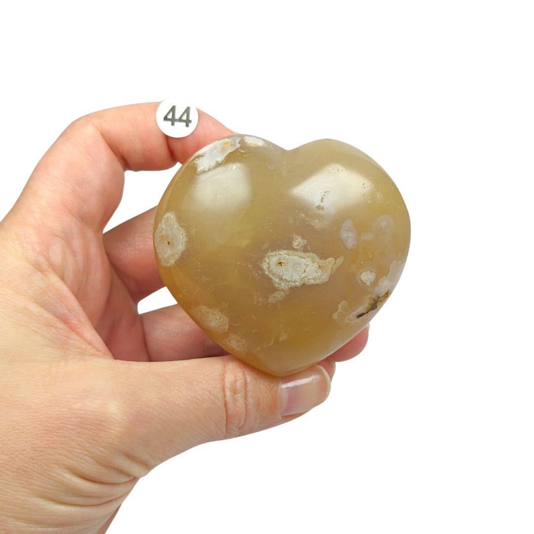 Cœur Agate Fleur de Cerisier – Douceur et Harmonie