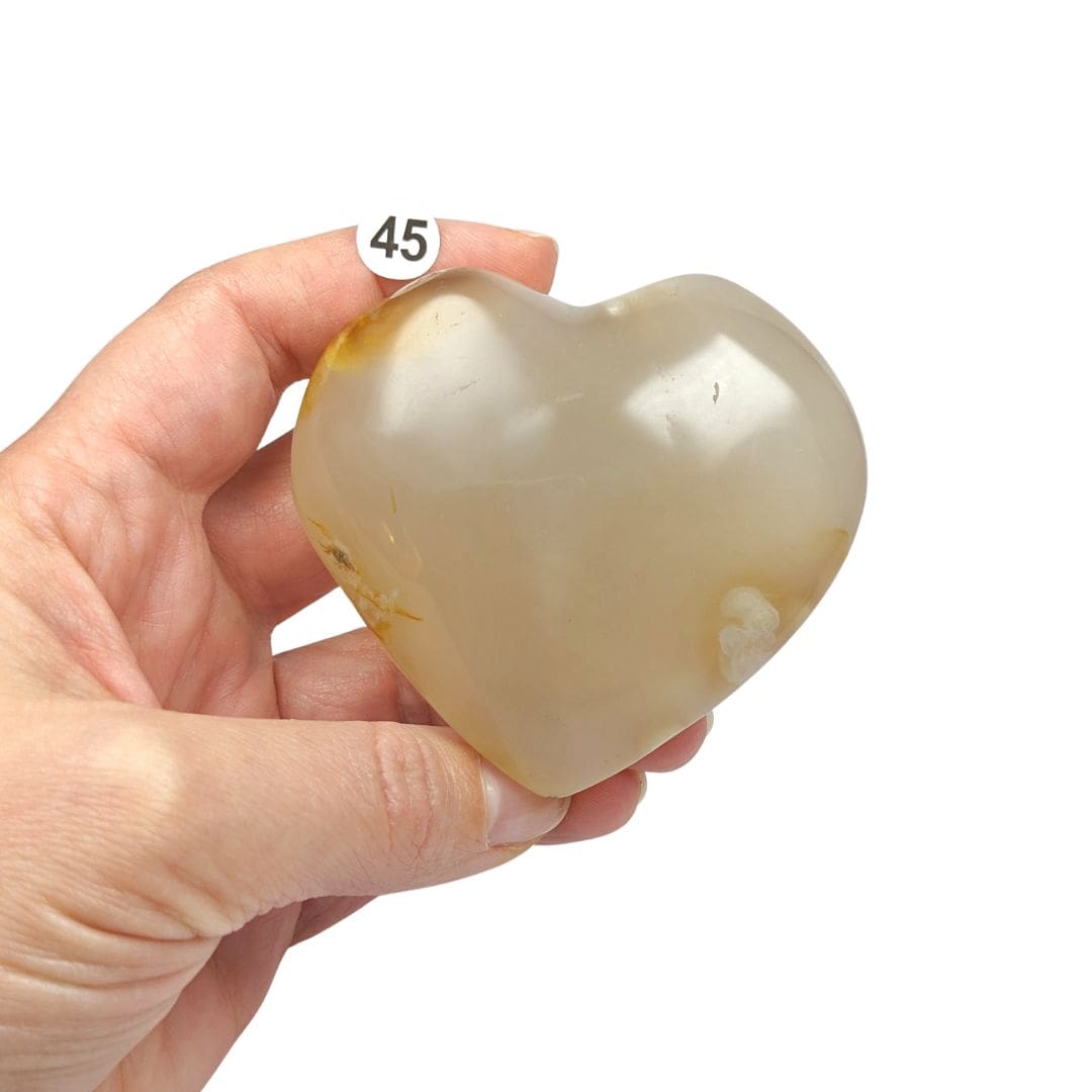 Cœur Agate Fleur de Cerisier – Douceur et Harmonie