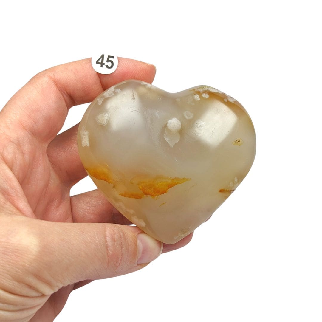 Cœur Agate Fleur de Cerisier – Douceur et Harmonie