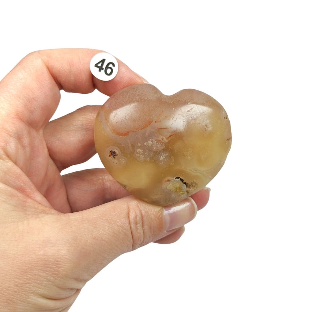 Cœur Agate Fleur de Cerisier – Douceur et Harmonie