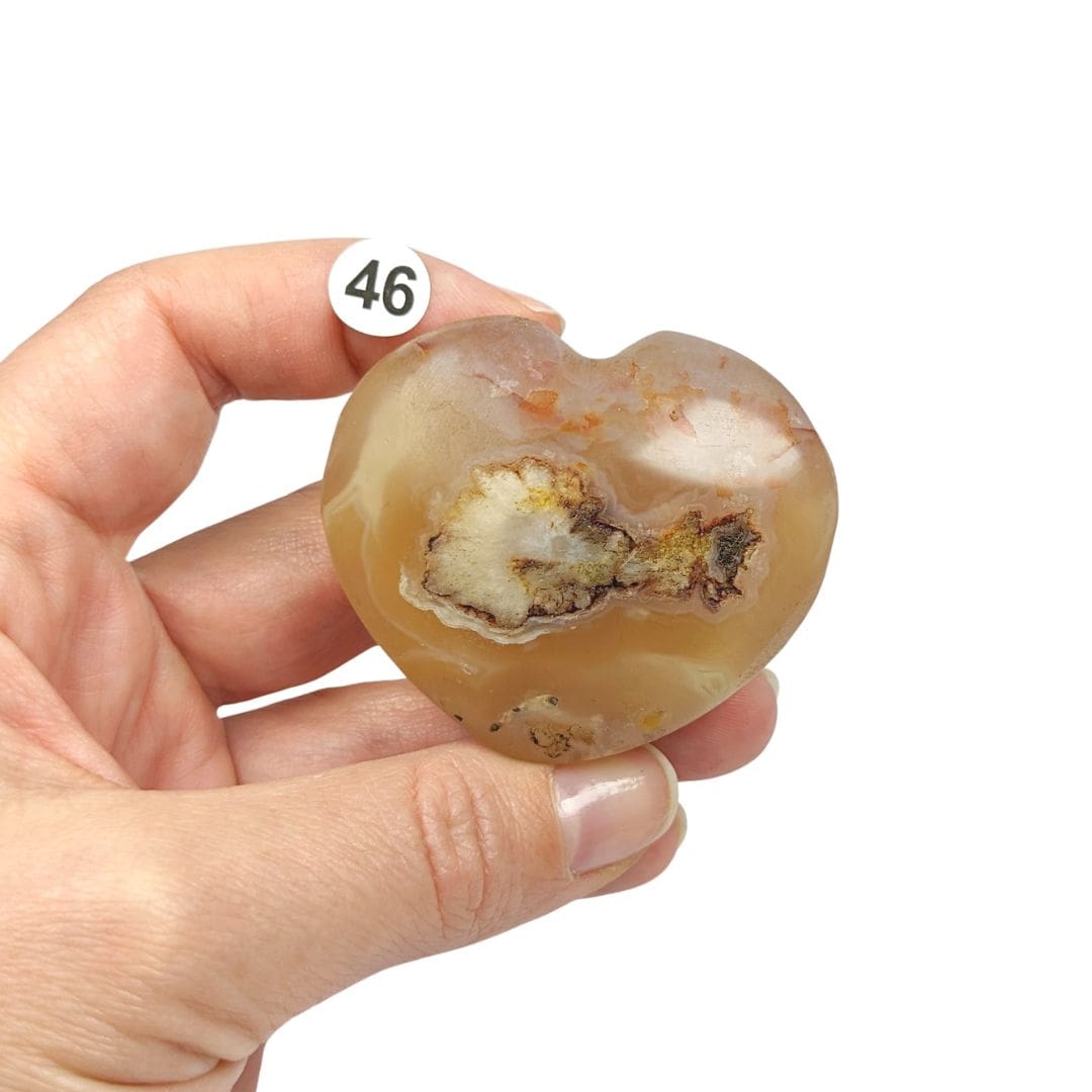 Cœur Agate Fleur de Cerisier – Douceur et Harmonie