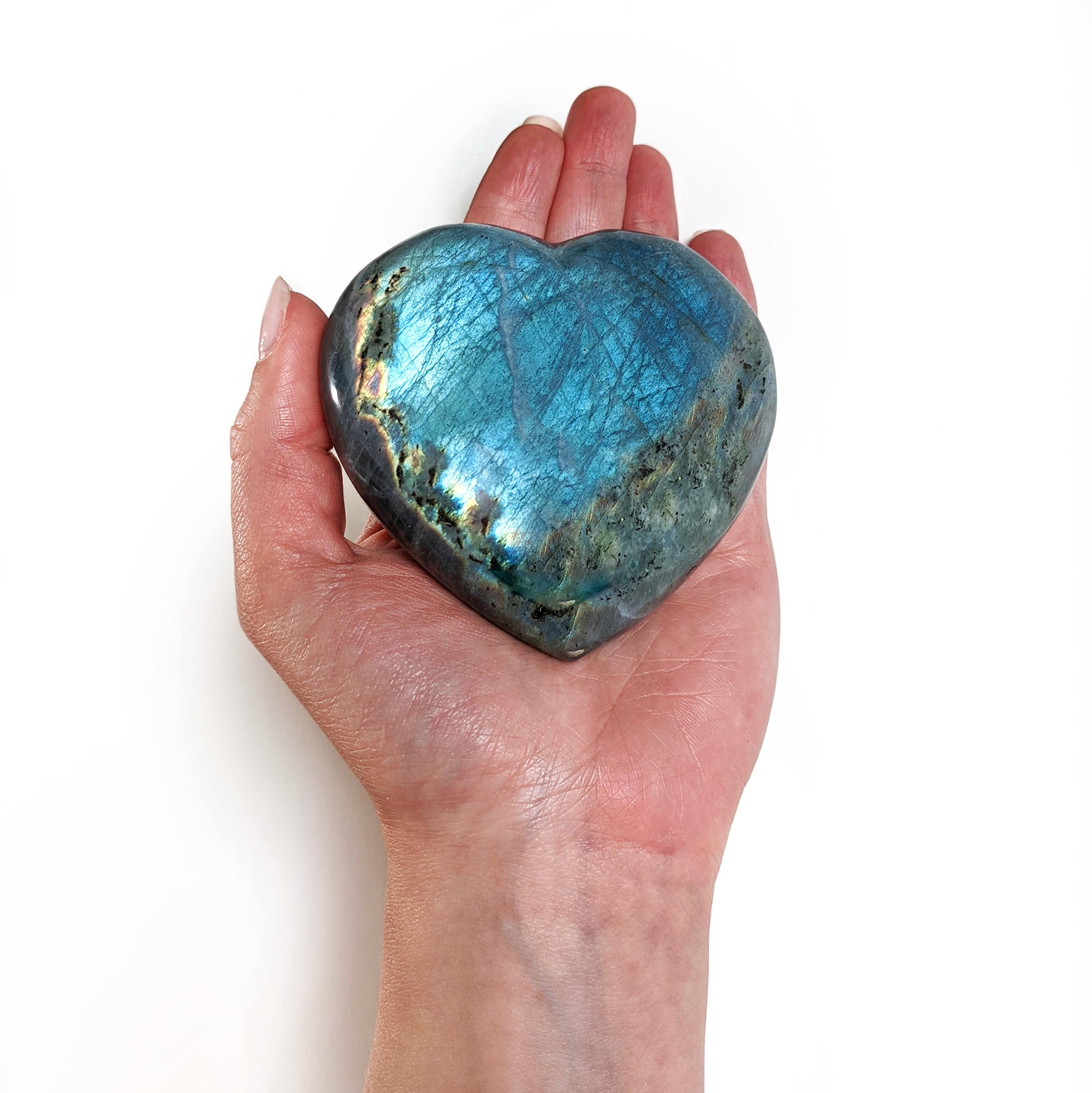 GALET EN LABRADORITE FORME COEUR