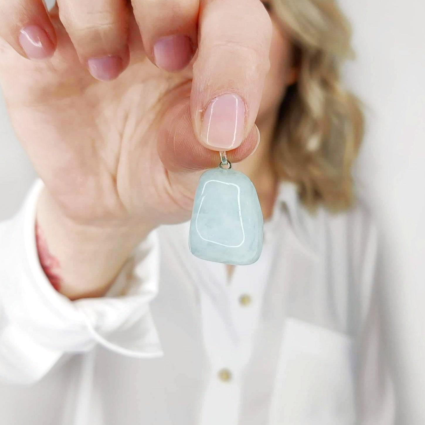 collier pierre aigue marine