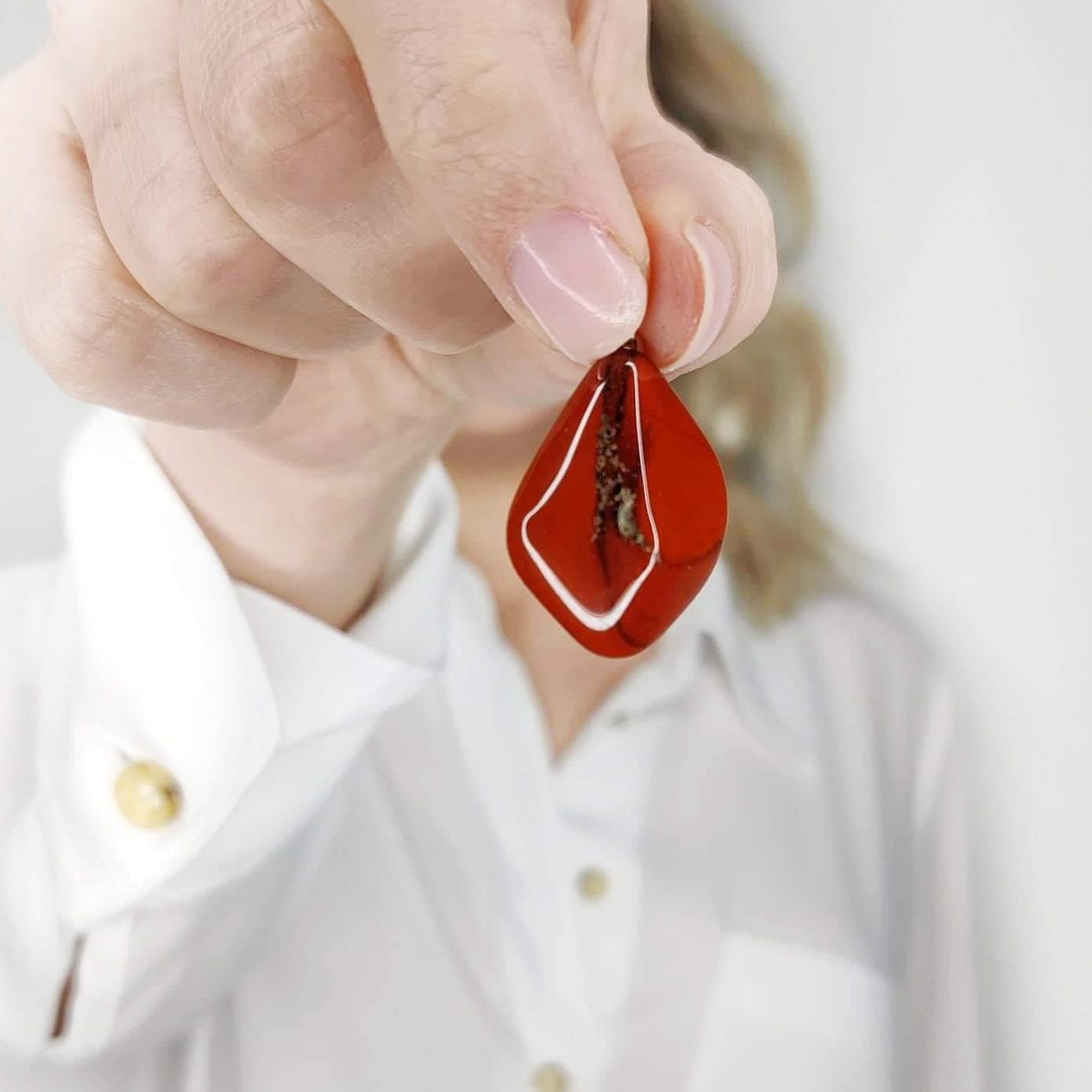 collier pierre jaspe rouge