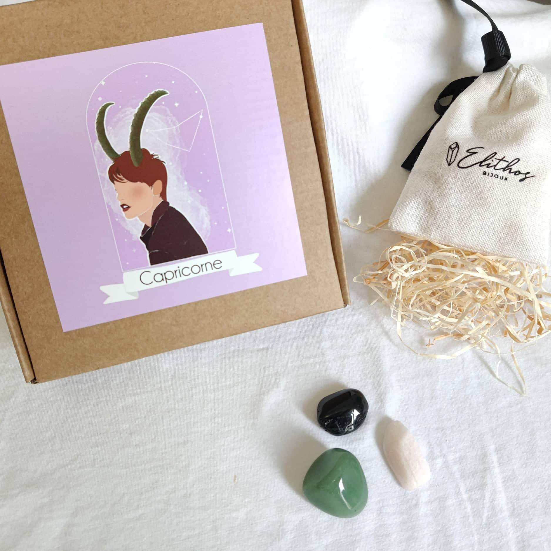 Kit astrologie - lithothérapie pierre et cristaux pour le signe du Capricorne