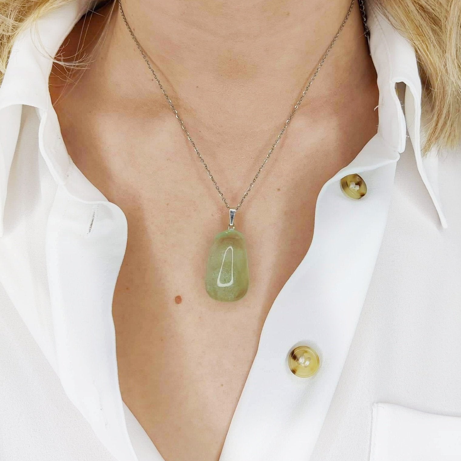 collier femme pierre fluorine