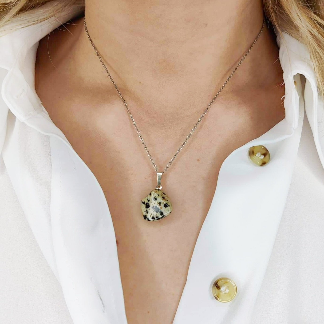 collier pierre jaspe dalmatien