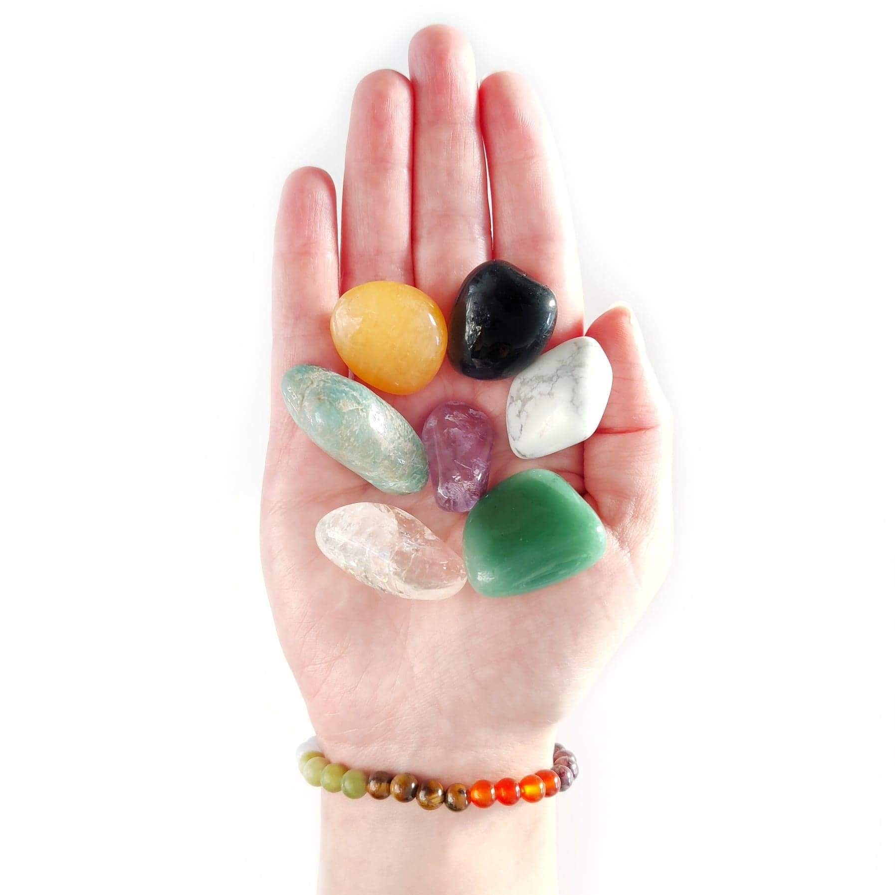 Pierre 7 chakras vraies pierres naturelles polies - Lithothérapie
