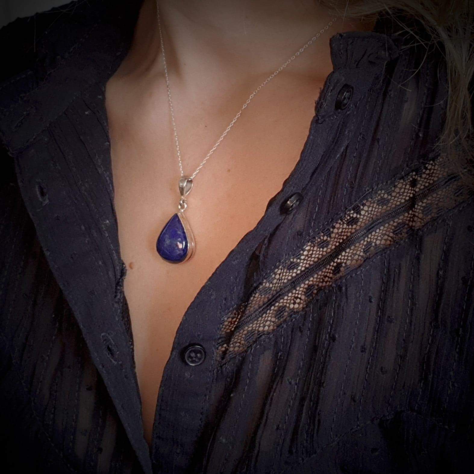 collier lapis argent
