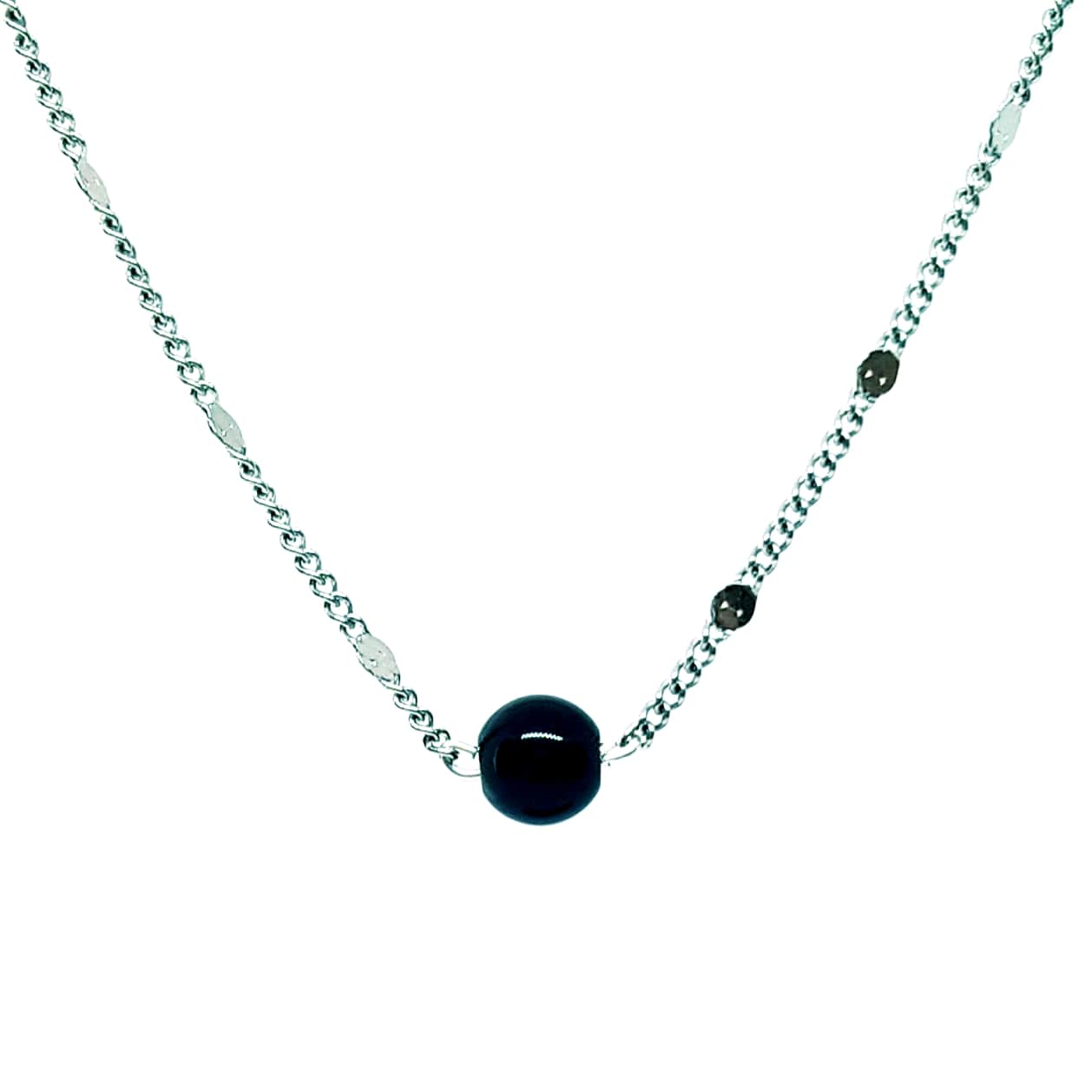 collier ras du cou pierre obsidienne