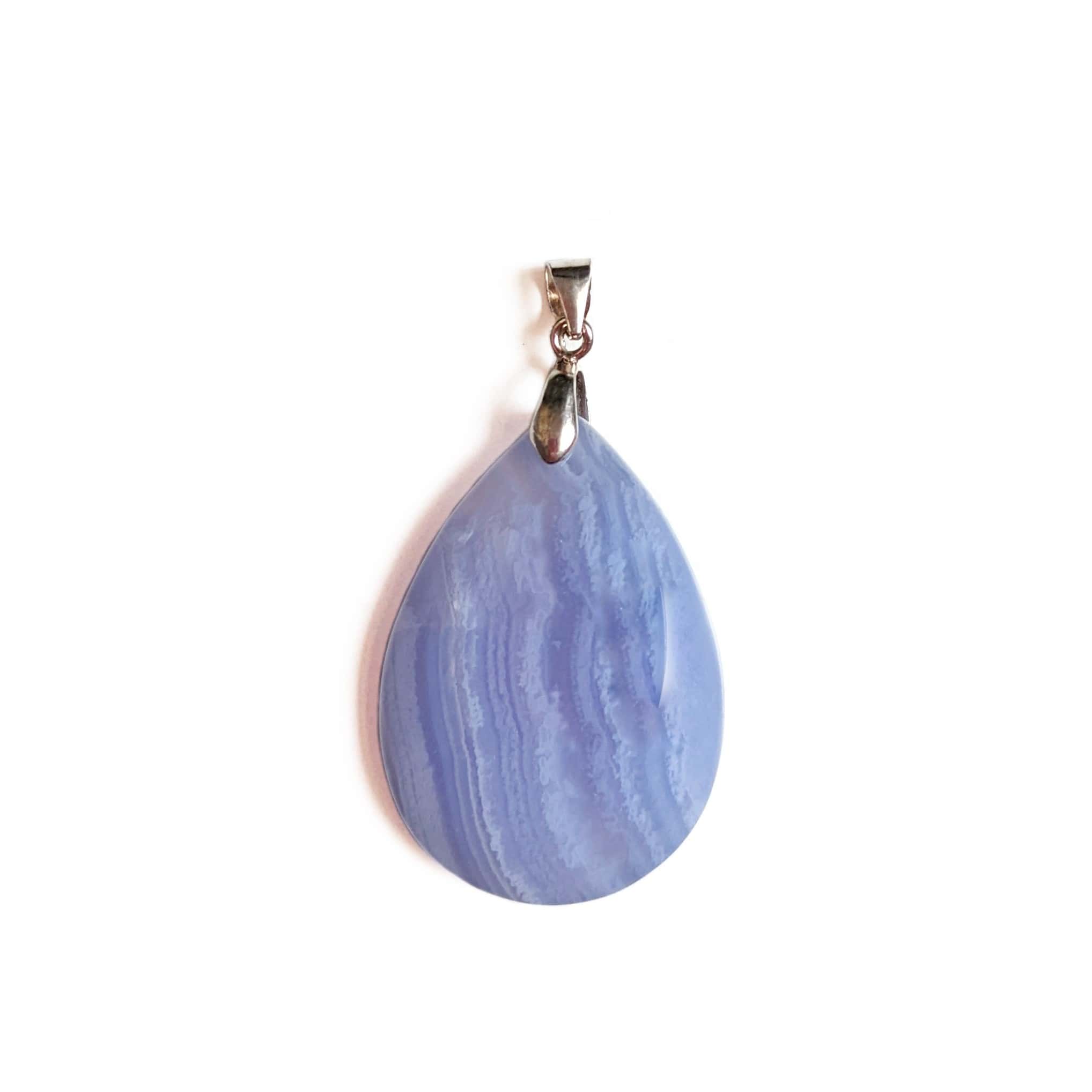 Pendentif calcédoine bleue