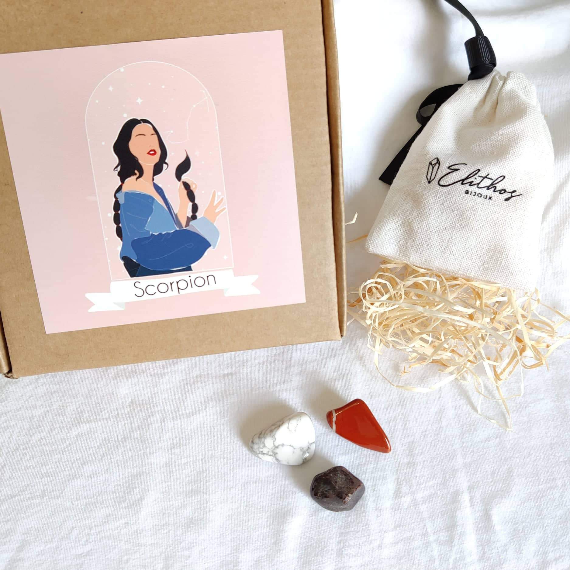 Kit astrologie - lithothérapie pierre et cristaux pour le signe du Scorpion